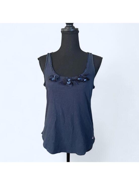 Hollister Tops - Vintage Y2K Hollister fairy coquette flower neckline tank top Size Medium 💙